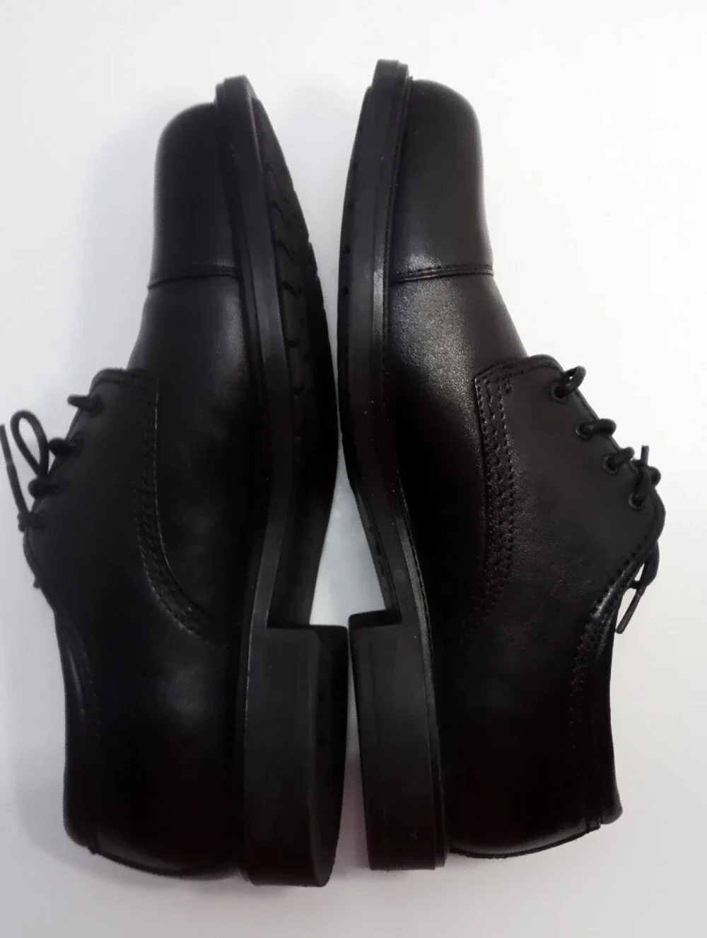 Dockers Black Cap-Toe Leather Derby Shoes Men's 11W